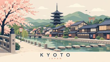 京都トラベルポスター のAI生成画像