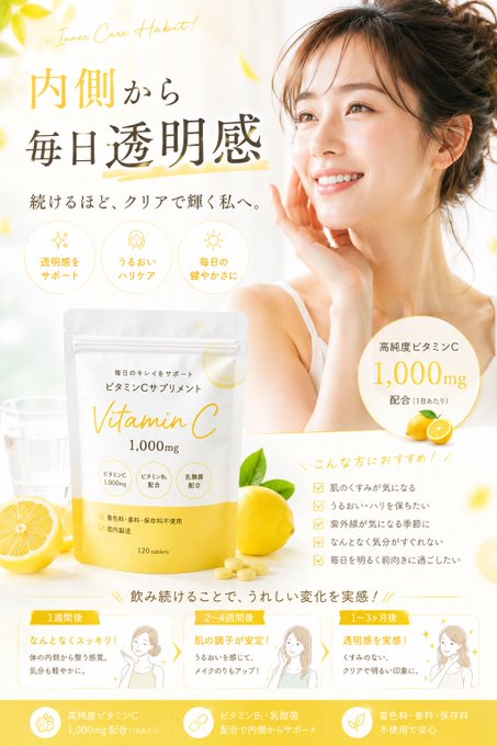 ビタミンCサプリ広告バナー のAI生成画像