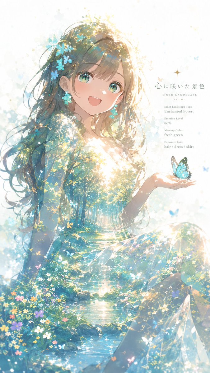 心に咲いた森の少女 のAI生成画像