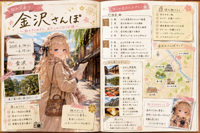 金沢さんぽ旅のしおり のAI生成画像