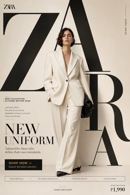 ZARA「NEW UNIFORM（新しいユニフォーム）」 のAI生成画像