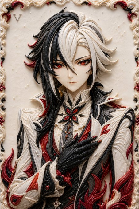 白黒ツートンの魔族貴族カード のAI生成画像