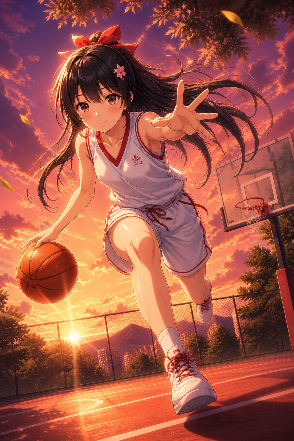 バスケ少女アニメ のAI生成画像