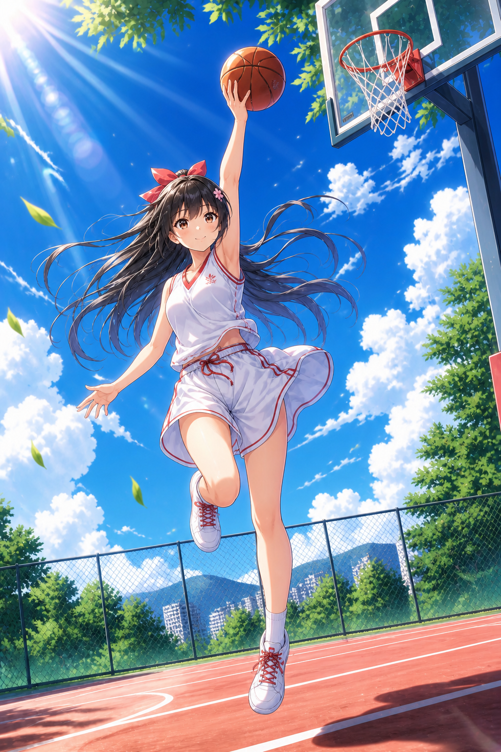 バスケ少女アニメ のAI生成画像