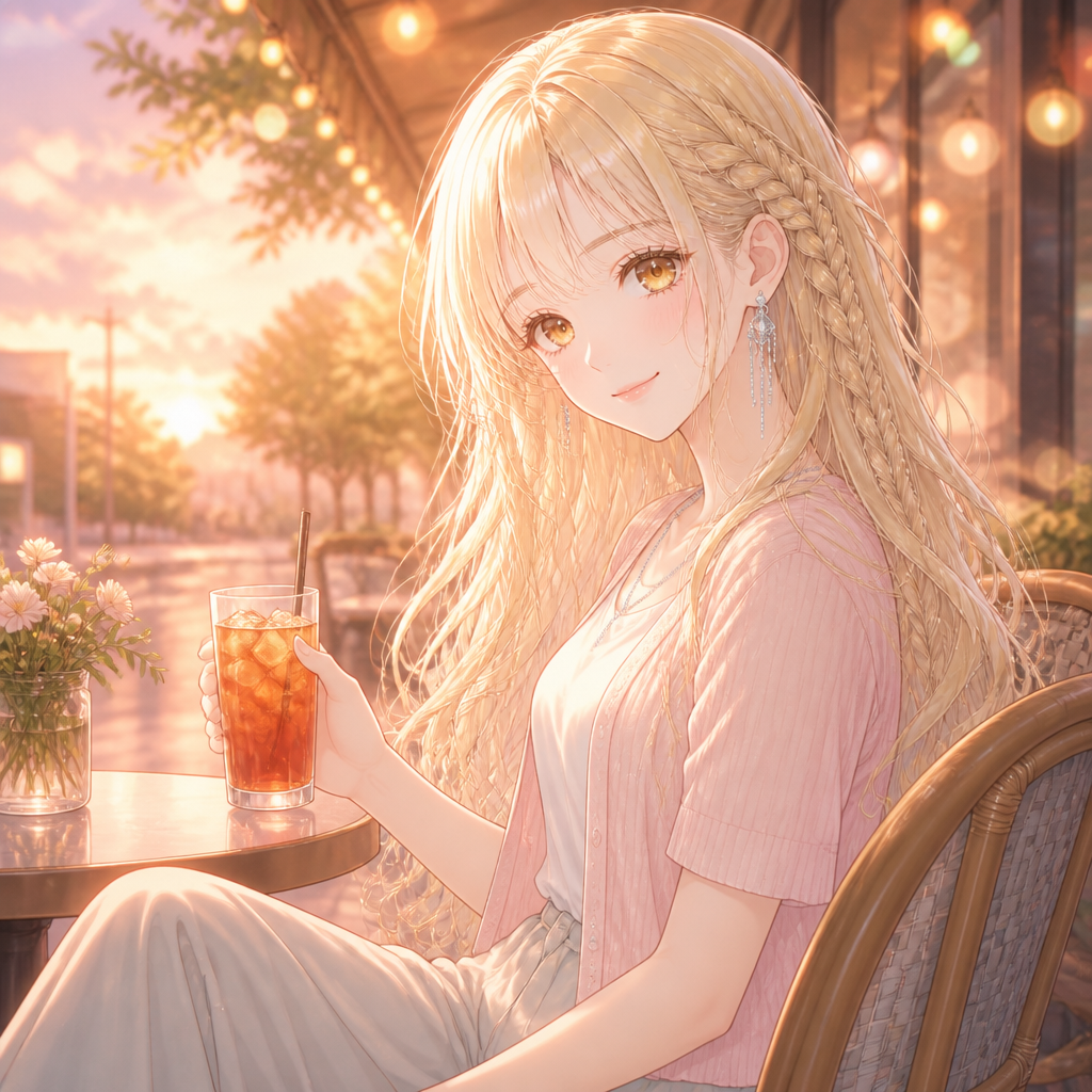 陽だまりの金髪美少女 のAI生成画像