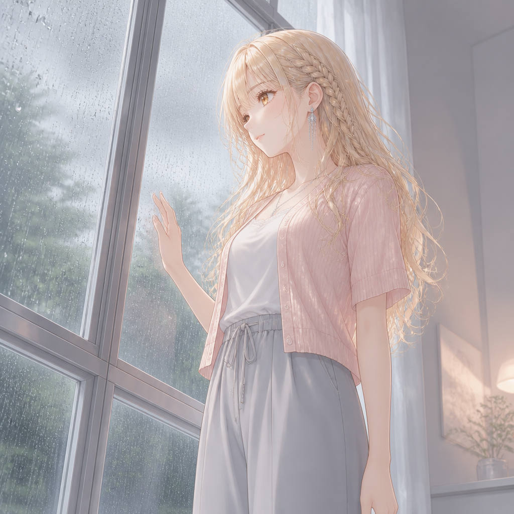 陽だまりの金髪美少女 のAI生成画像