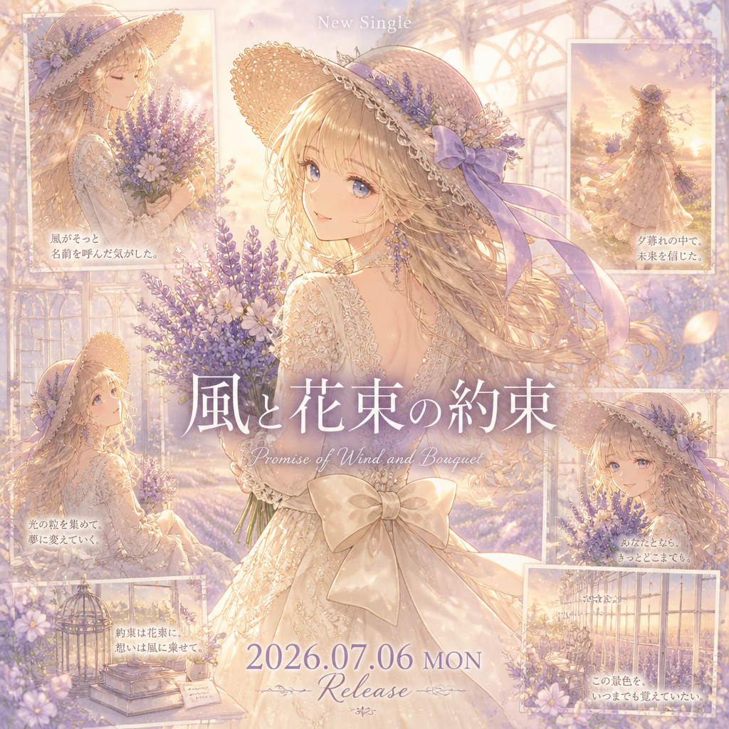 風と花束の約束ポスター のAI生成画像