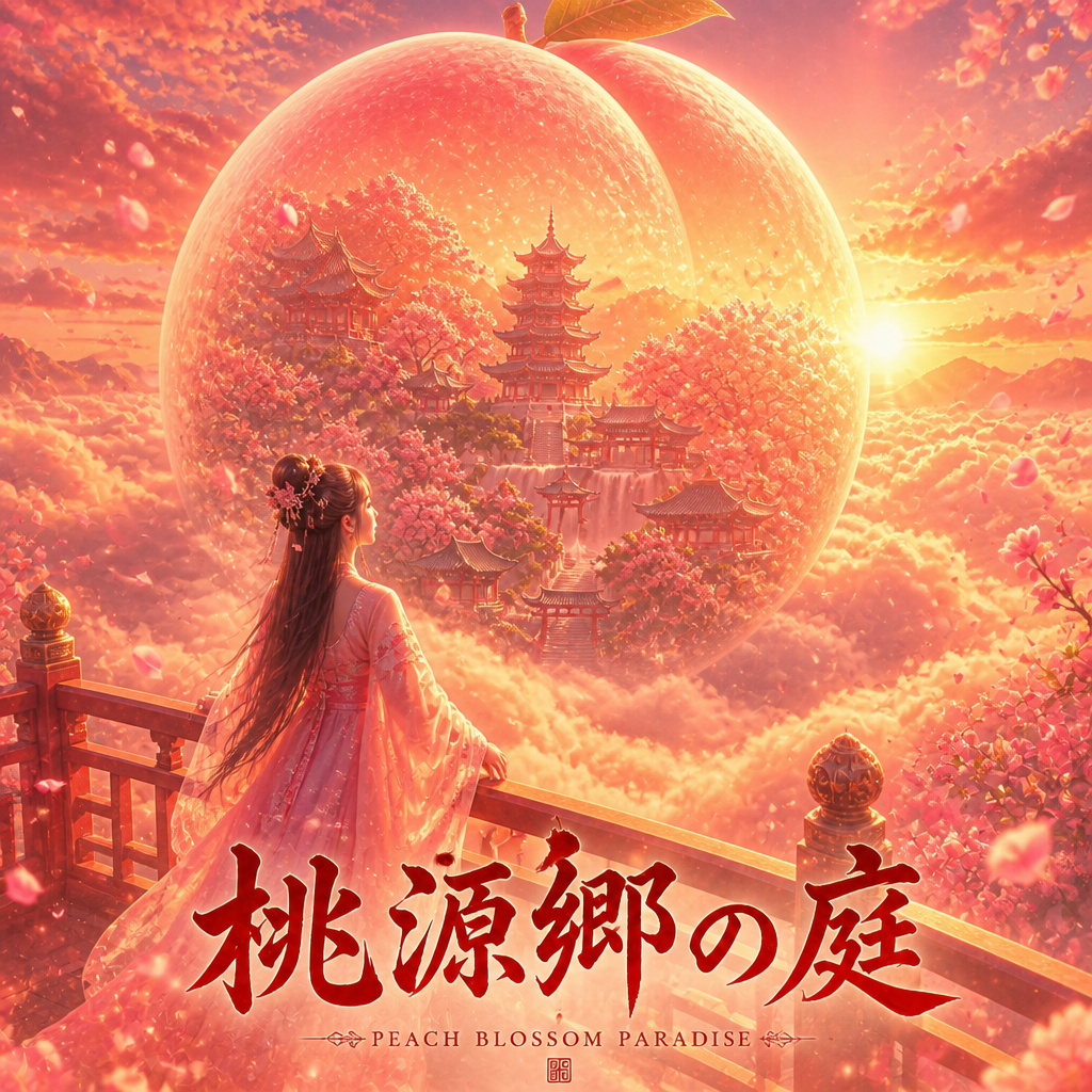 桃源郷の庭 のAI生成画像
