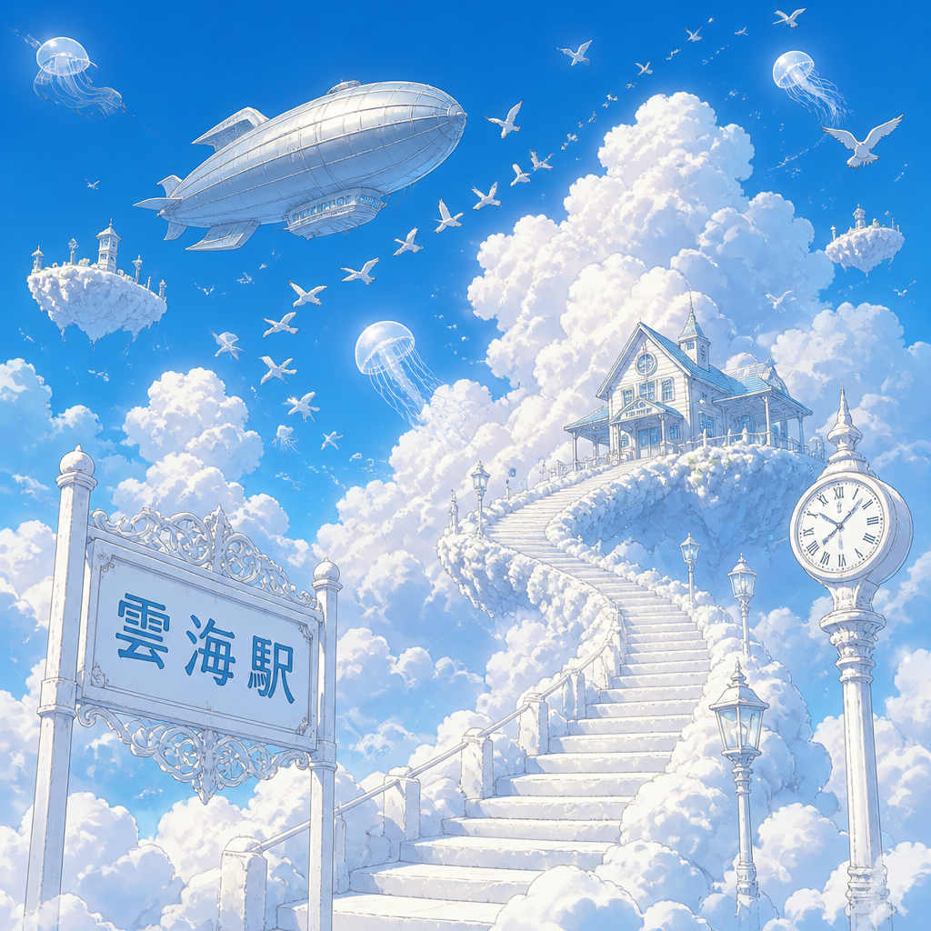 雲海駅 のAI生成画像