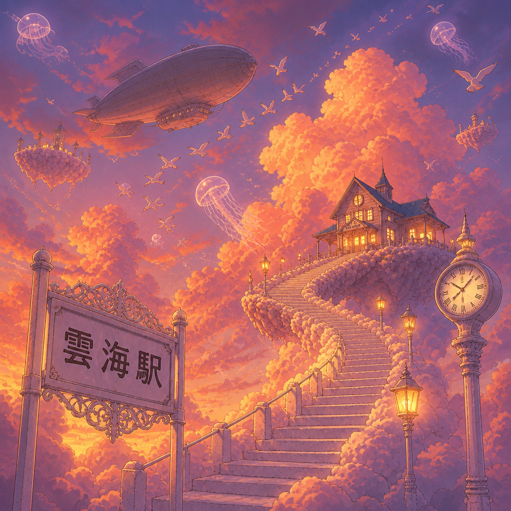 雲海駅 のAI生成画像