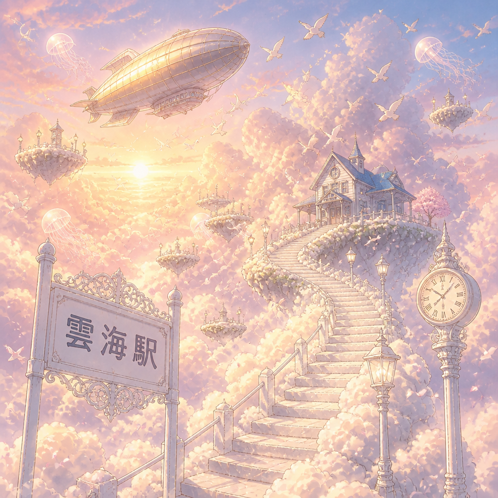 雲海駅 のAI生成画像
