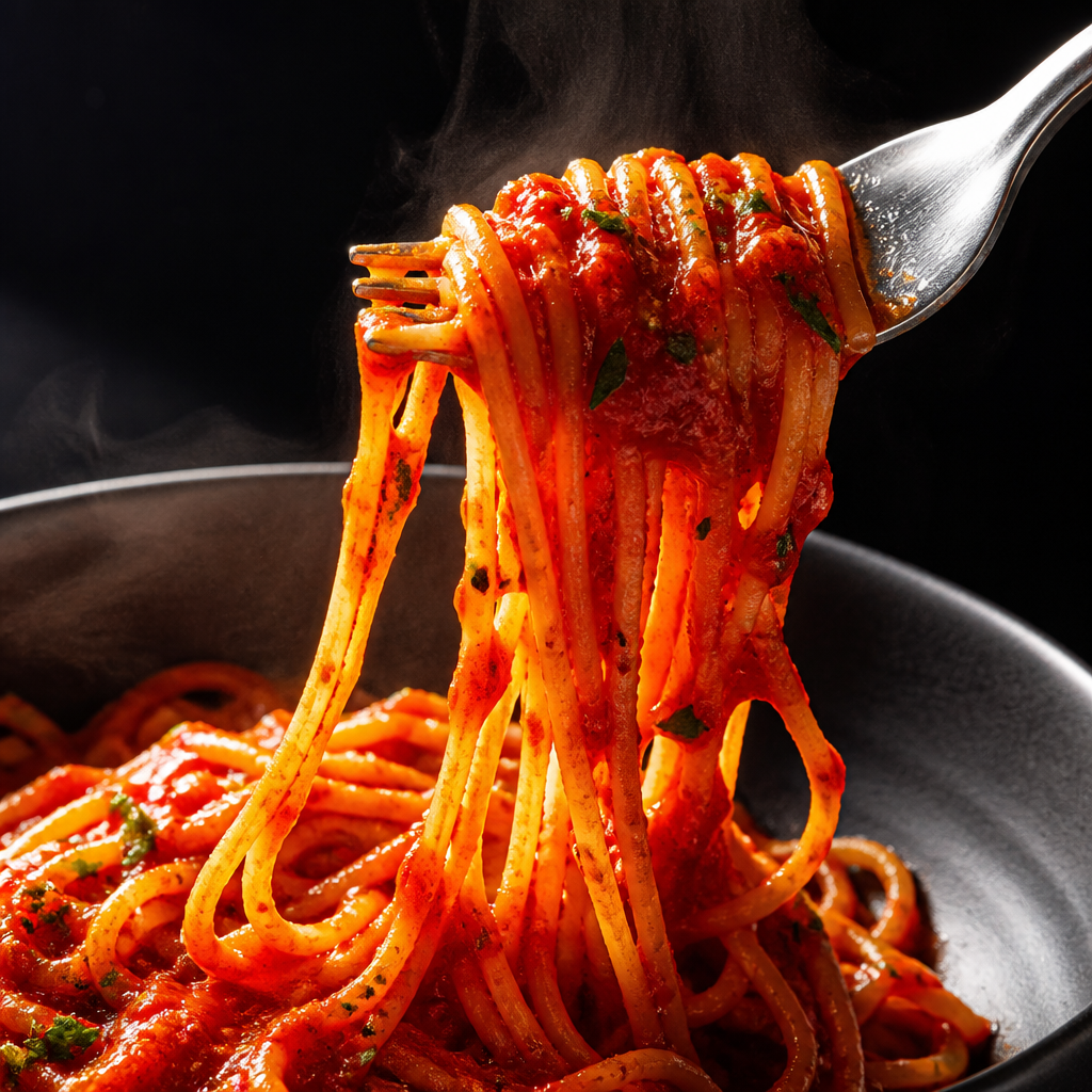 トマトソースパスタ のAI生成画像