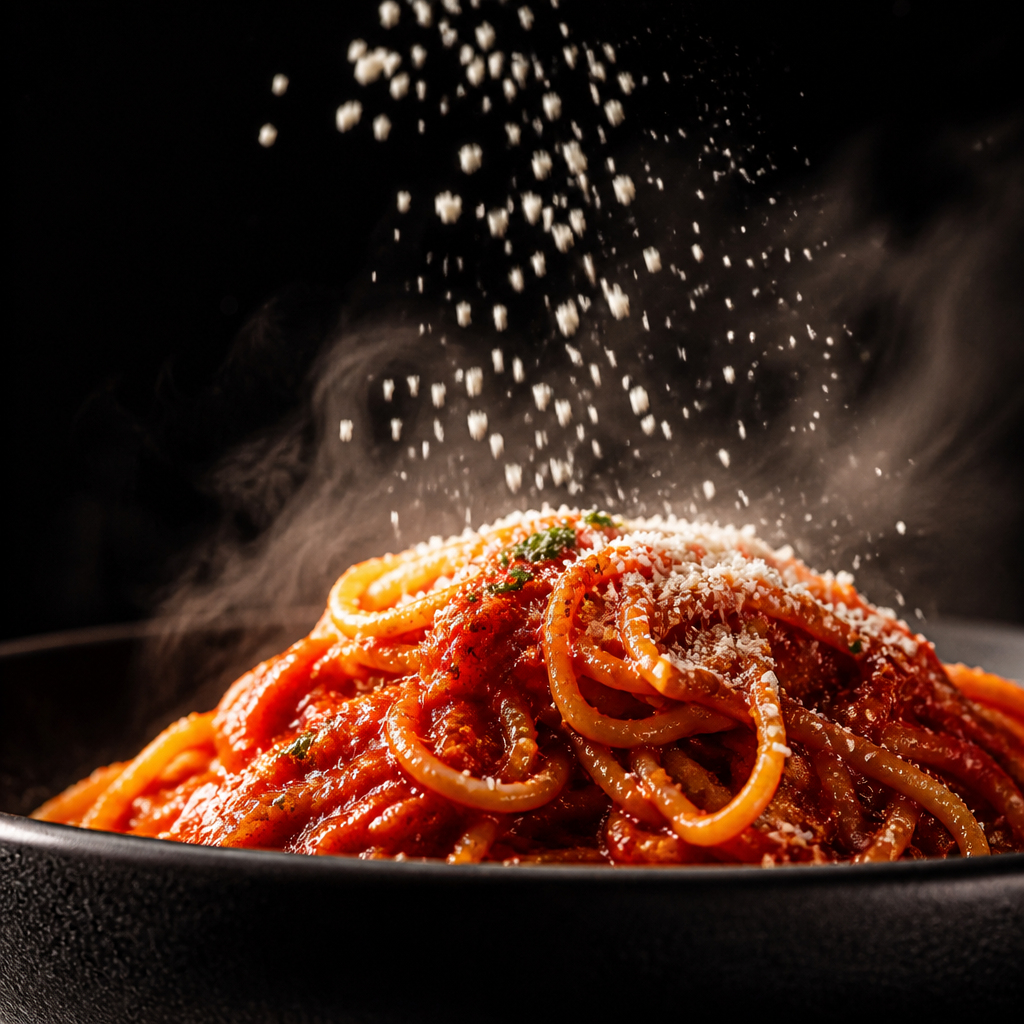 トマトソースパスタ のAI生成画像