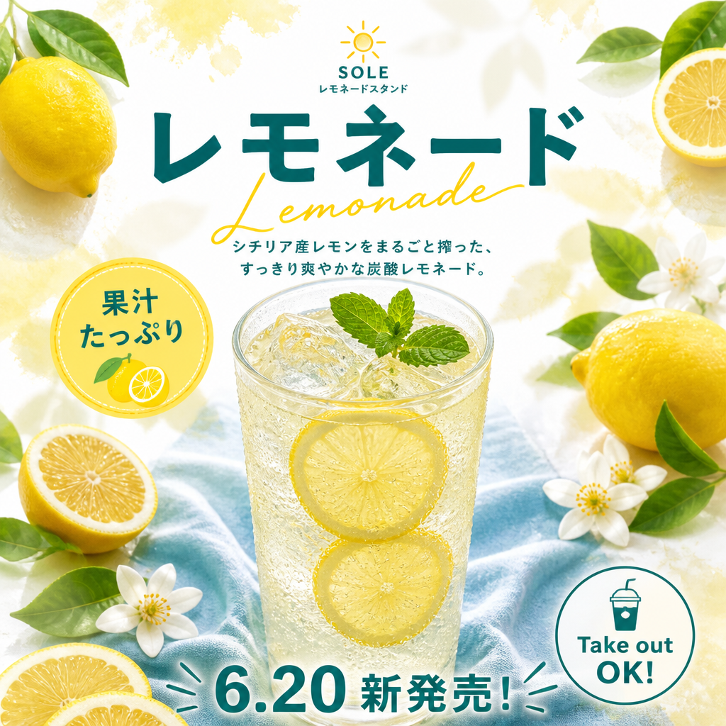 レモネード（フルーツソーダ4種）