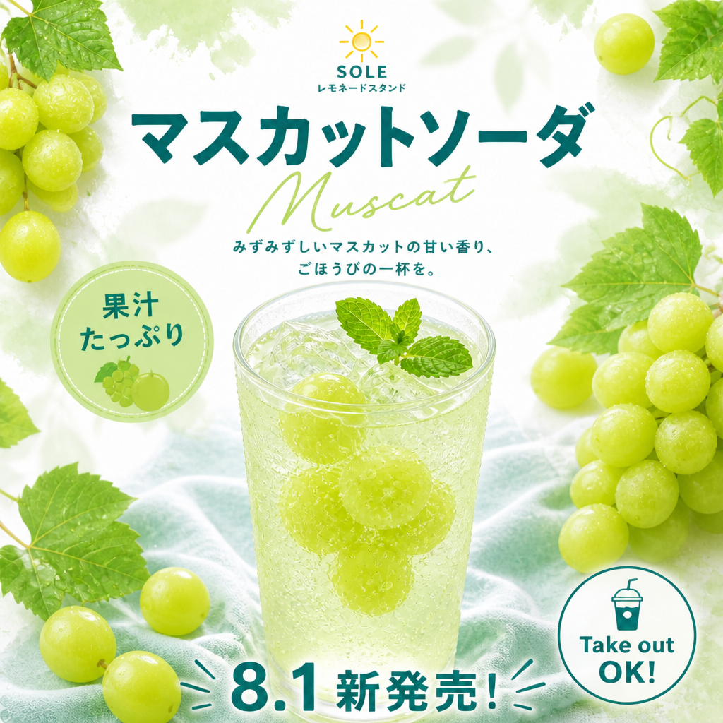 レモネード（フルーツソーダ4種） のAI生成画像
