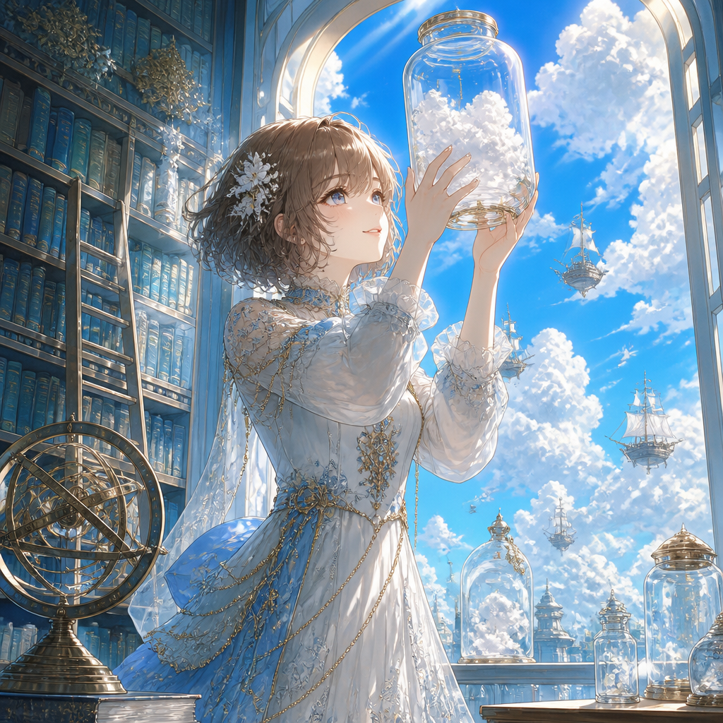 雲を集める硝子の書斎 のAI生成画像