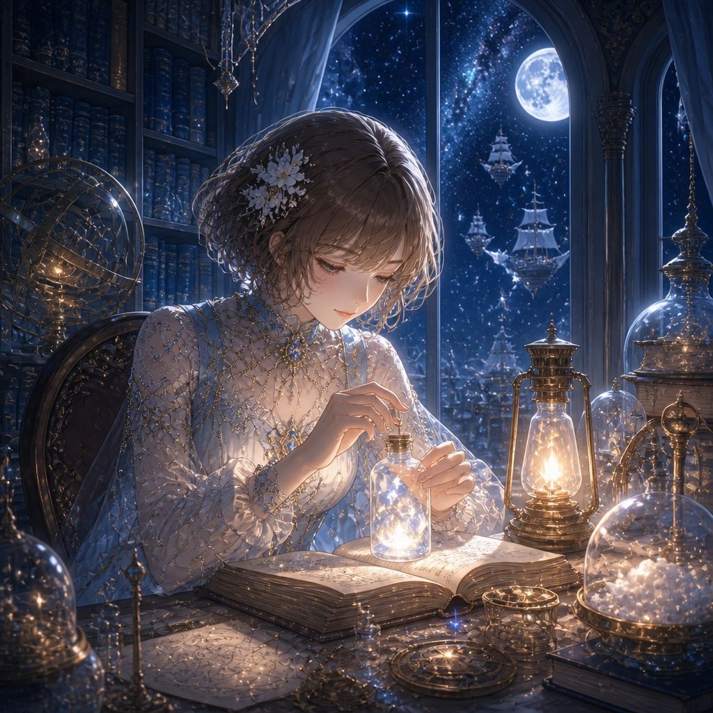 雲を集める硝子の書斎 のAI生成画像