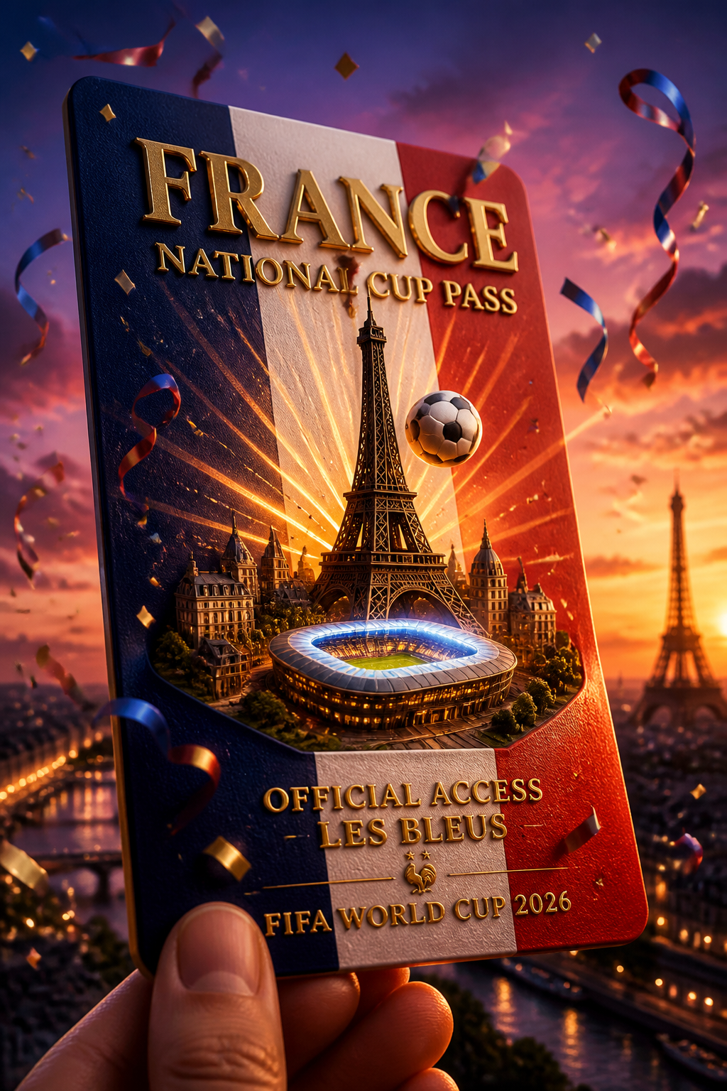 W杯2026 代表パスポート（3Dジオラマ・4カ国版） のAI生成画像