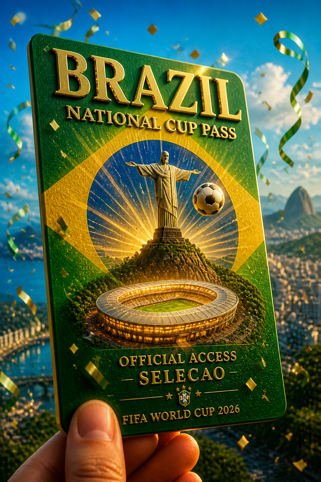 W杯2026 代表パスポート（3Dジオラマ・4カ国版） のAI生成画像