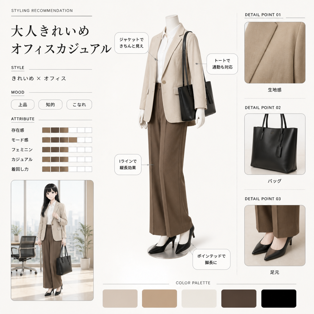 スクールライク清楚ガーリー（AIコーデ提案カード） のAI生成画像