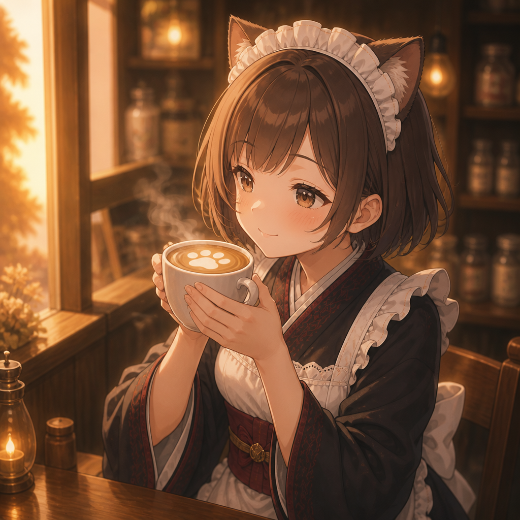 猫耳メイド喫茶 のAI生成画像
