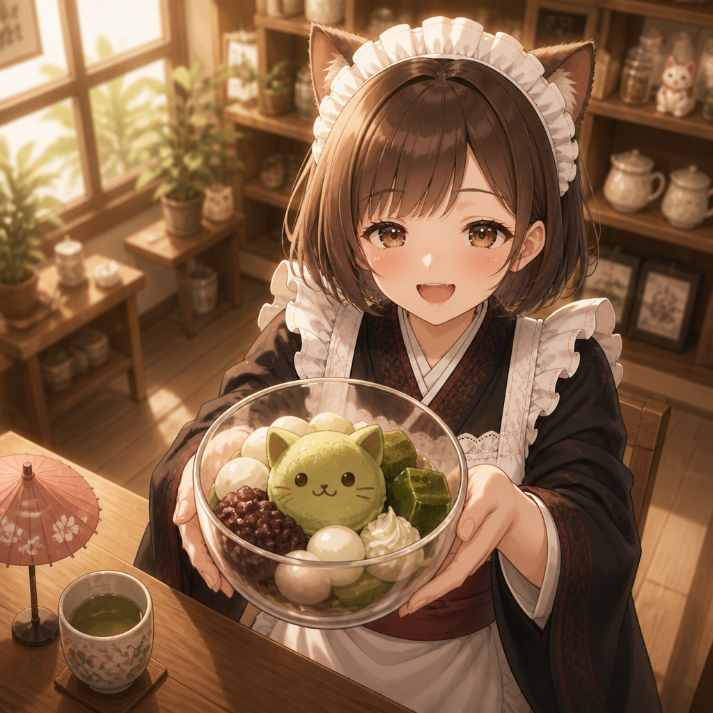 猫耳メイド喫茶 のAI生成画像