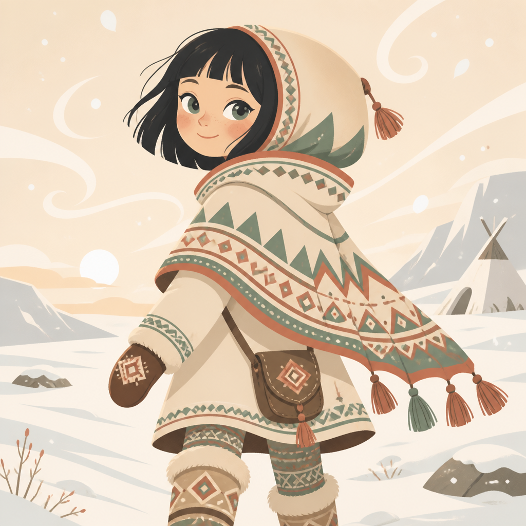 北の民族衣装の少女 のAI生成画像
