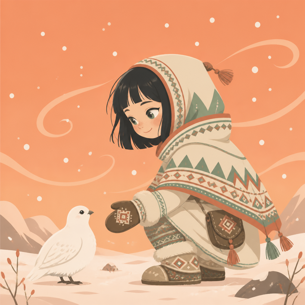 北の民族衣装の少女 のAI生成画像