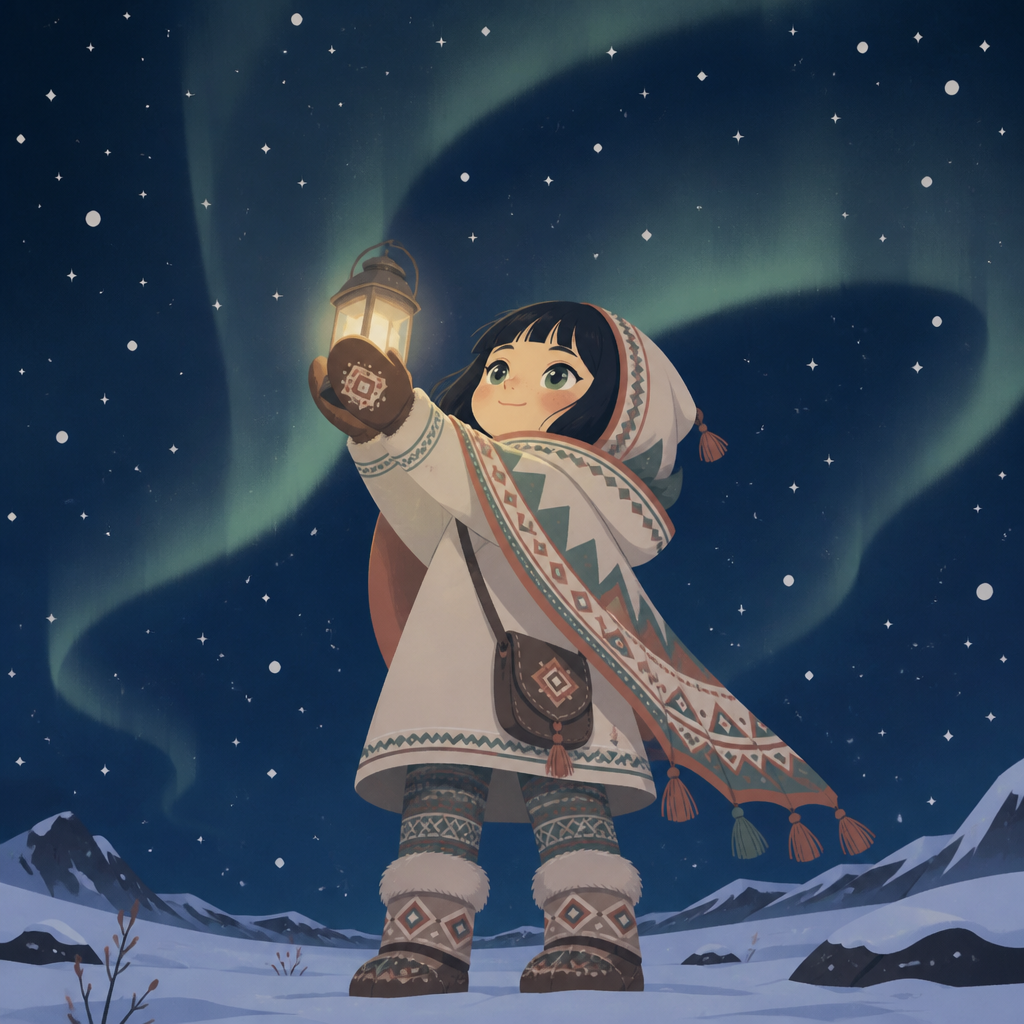 北の民族衣装の少女 のAI生成画像