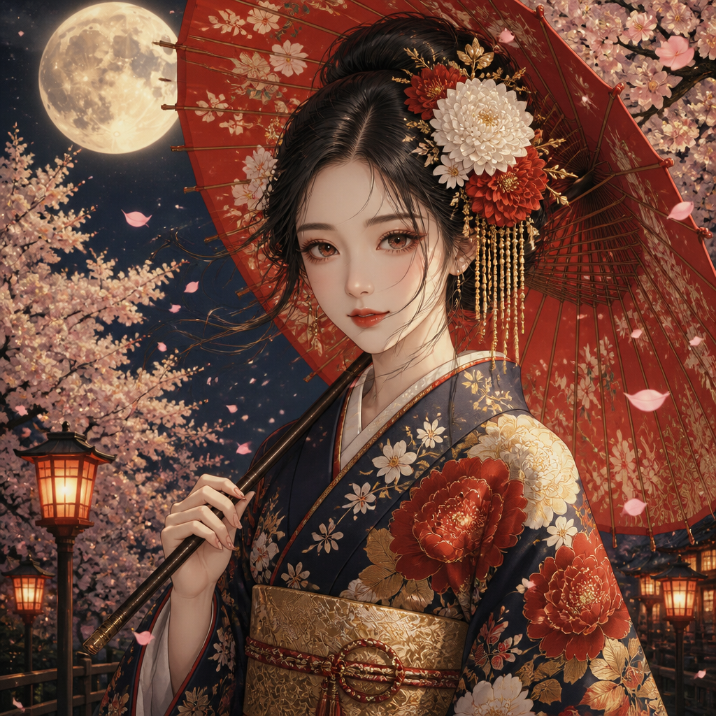 和装四季の美人 のAI生成画像
