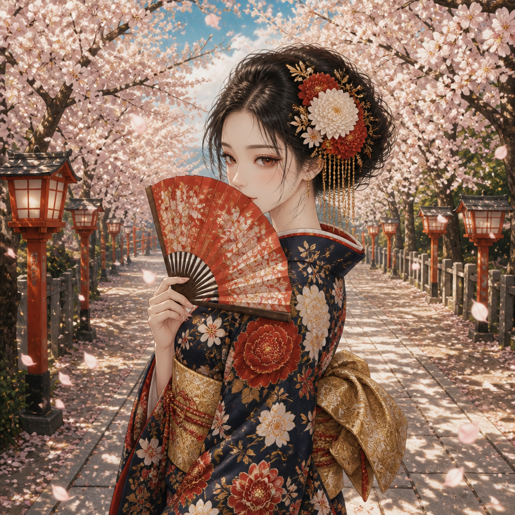 和装四季の美人 のAI生成画像