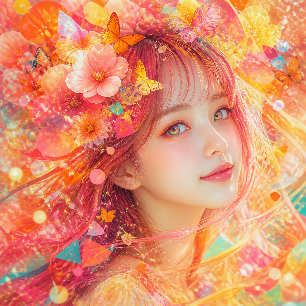 万華鏡の少女 のAI生成画像