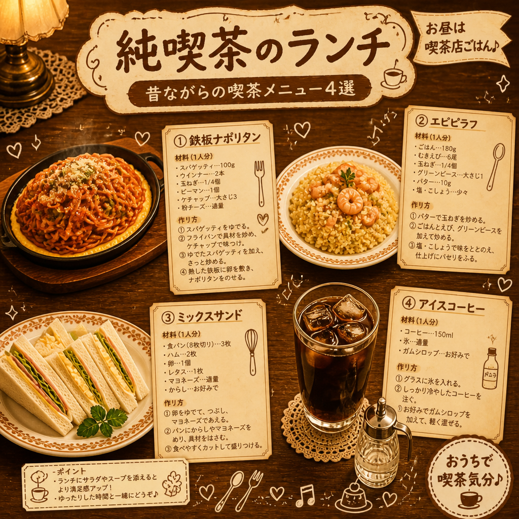 純喫茶のレシピポスター のAI生成画像