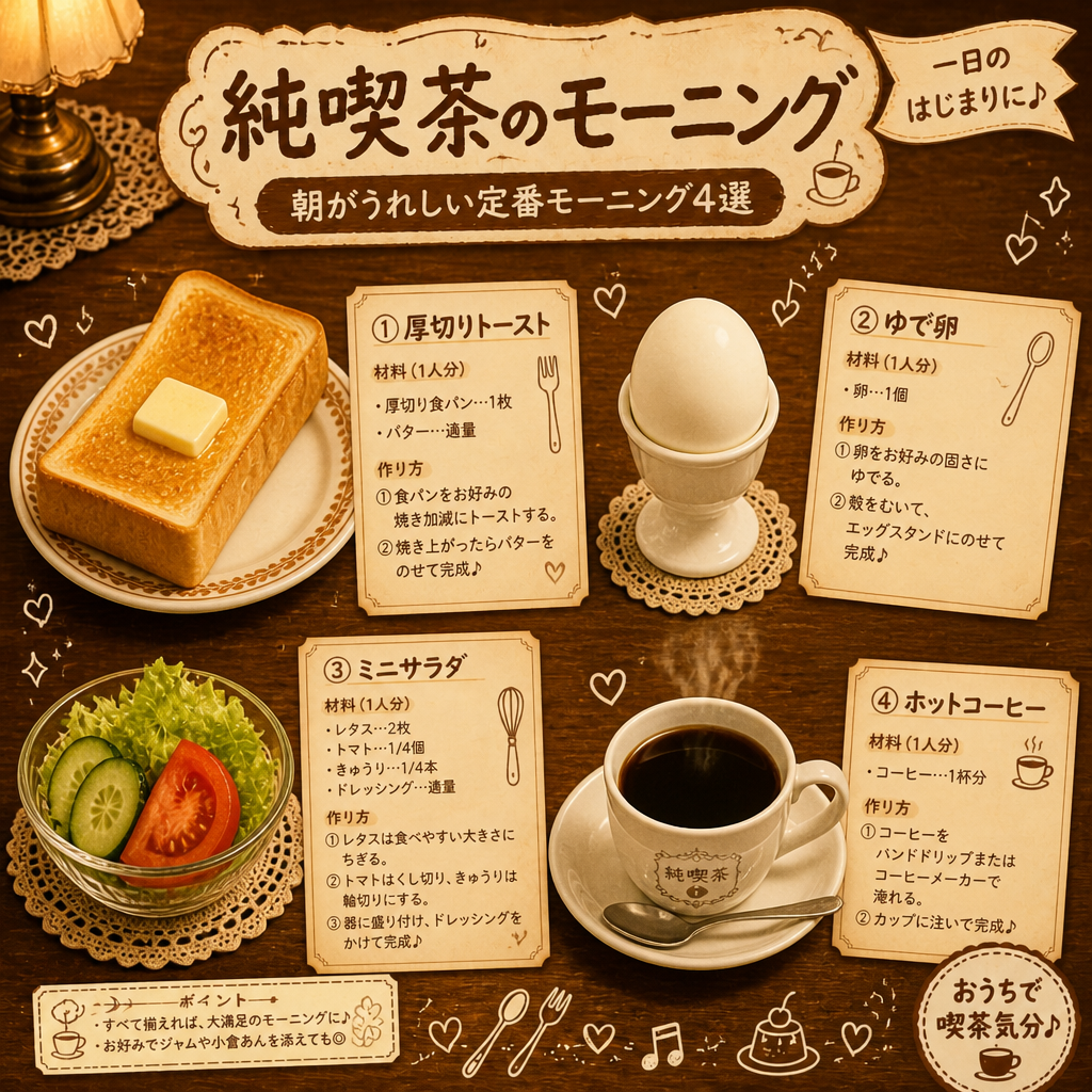 純喫茶のレシピポスター のAI生成画像