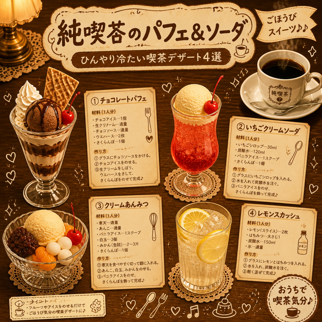 純喫茶のレシピポスター のAI生成画像