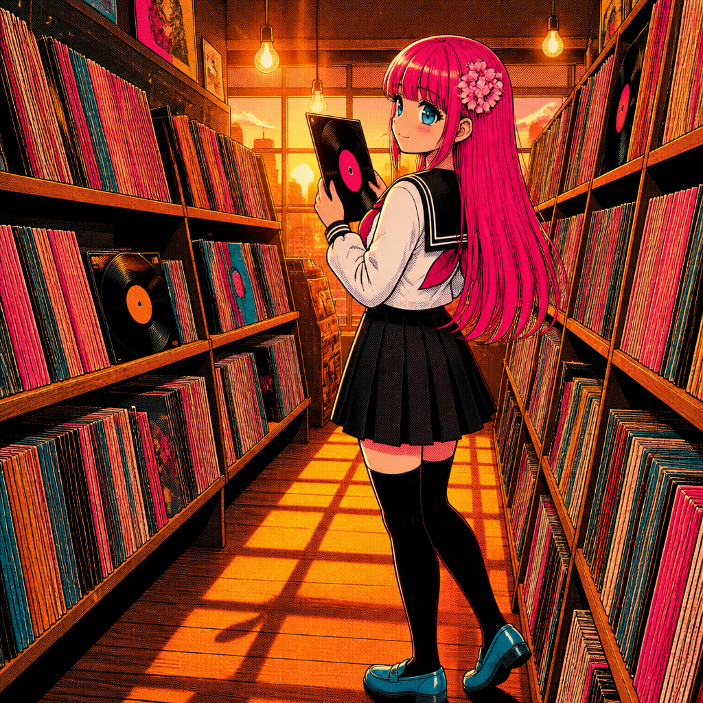 Y2Kレトロポップの桜コラージュ のAI生成画像