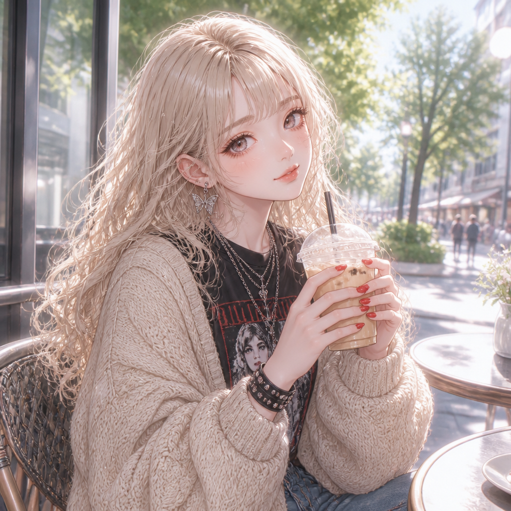 ネオン渋谷のY2Kガール のAI生成画像
