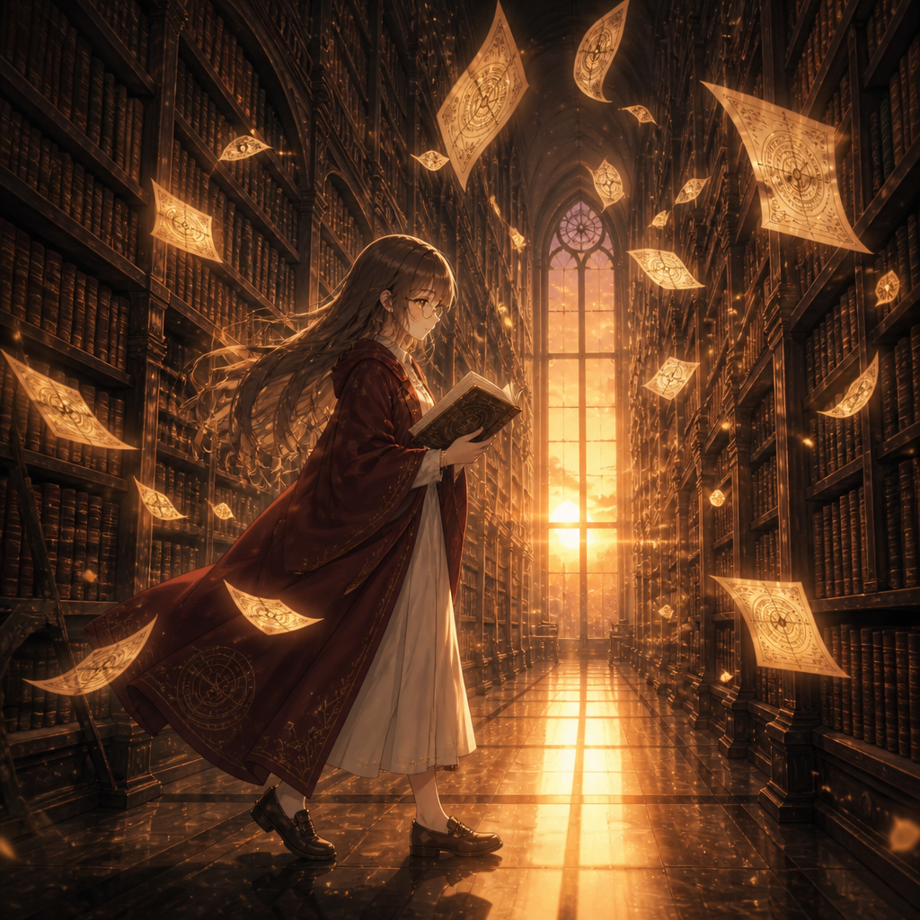 魔導書の魔女 のAI生成画像