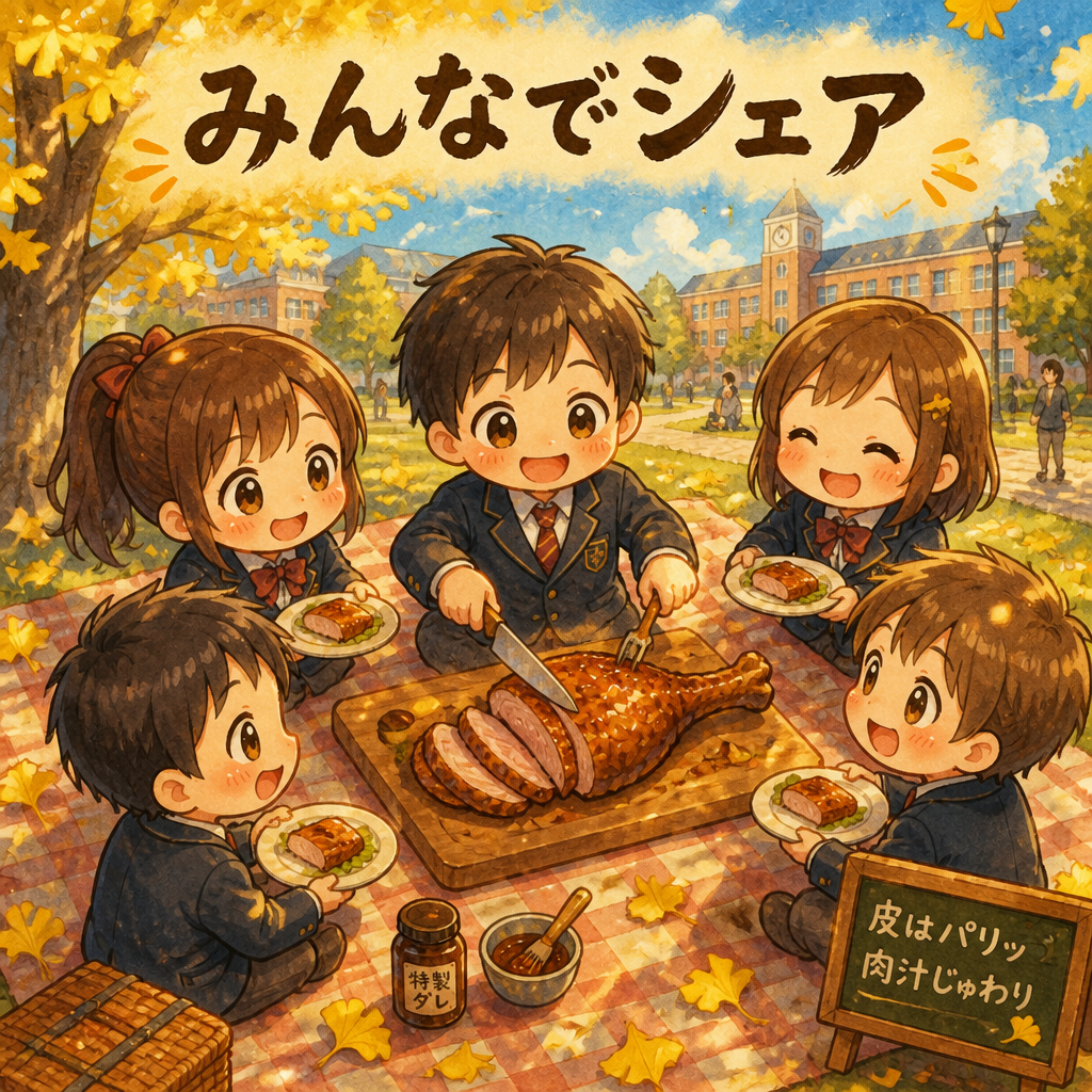 夜市の名物 焼きガチョウ脚 のAI生成画像