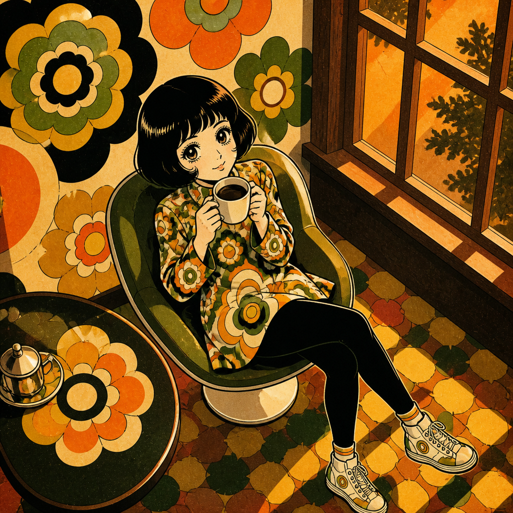 レトロポップの少女 のAI生成画像