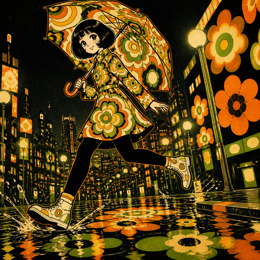 レトロポップの少女 のAI生成画像