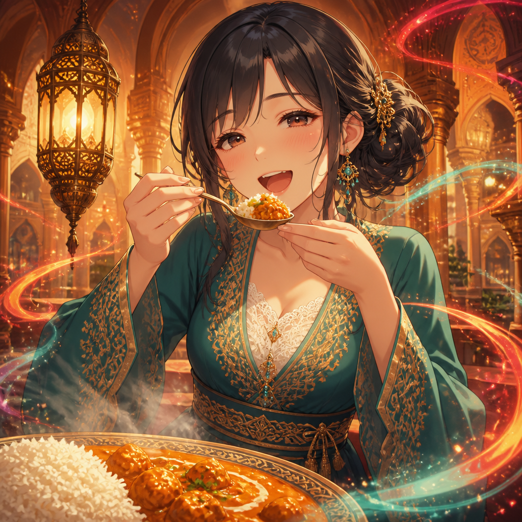 本格カレーに感動する少女