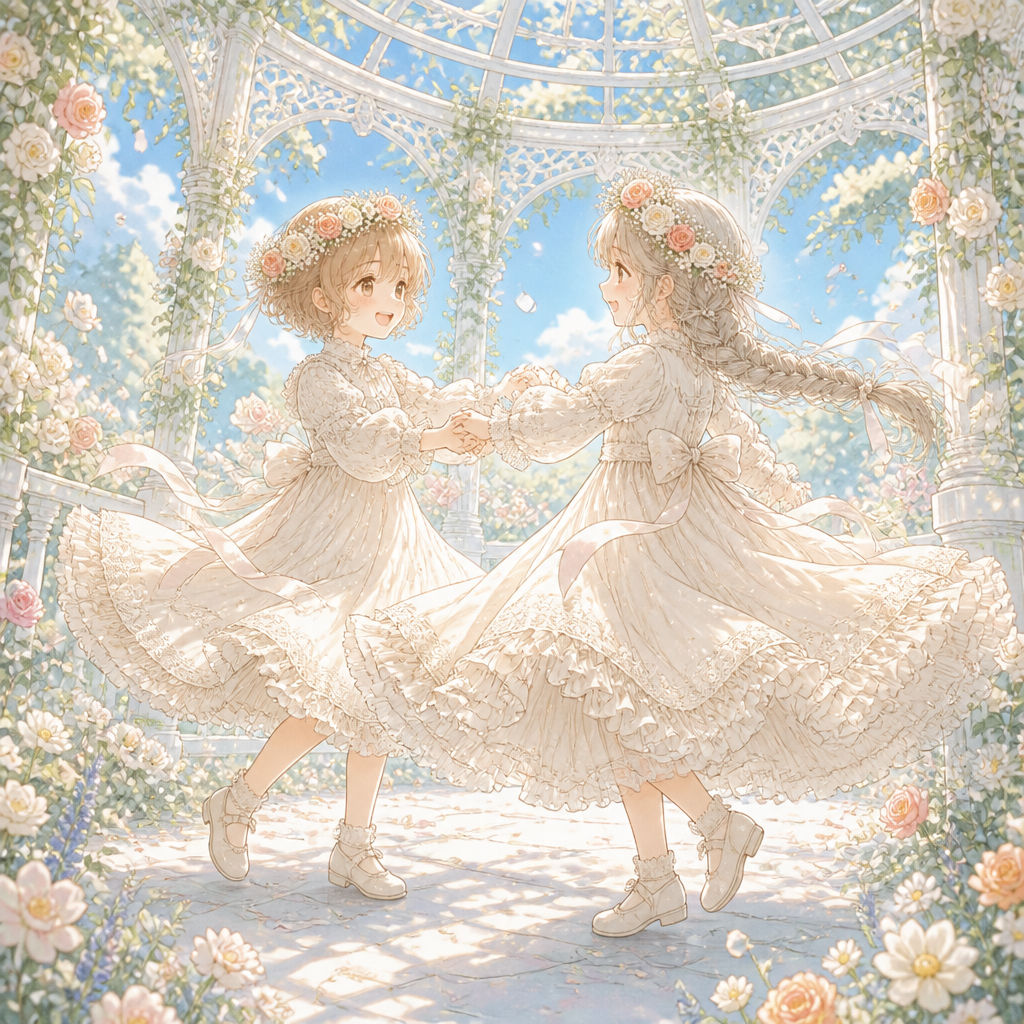 花冠の姉妹 のAI生成画像