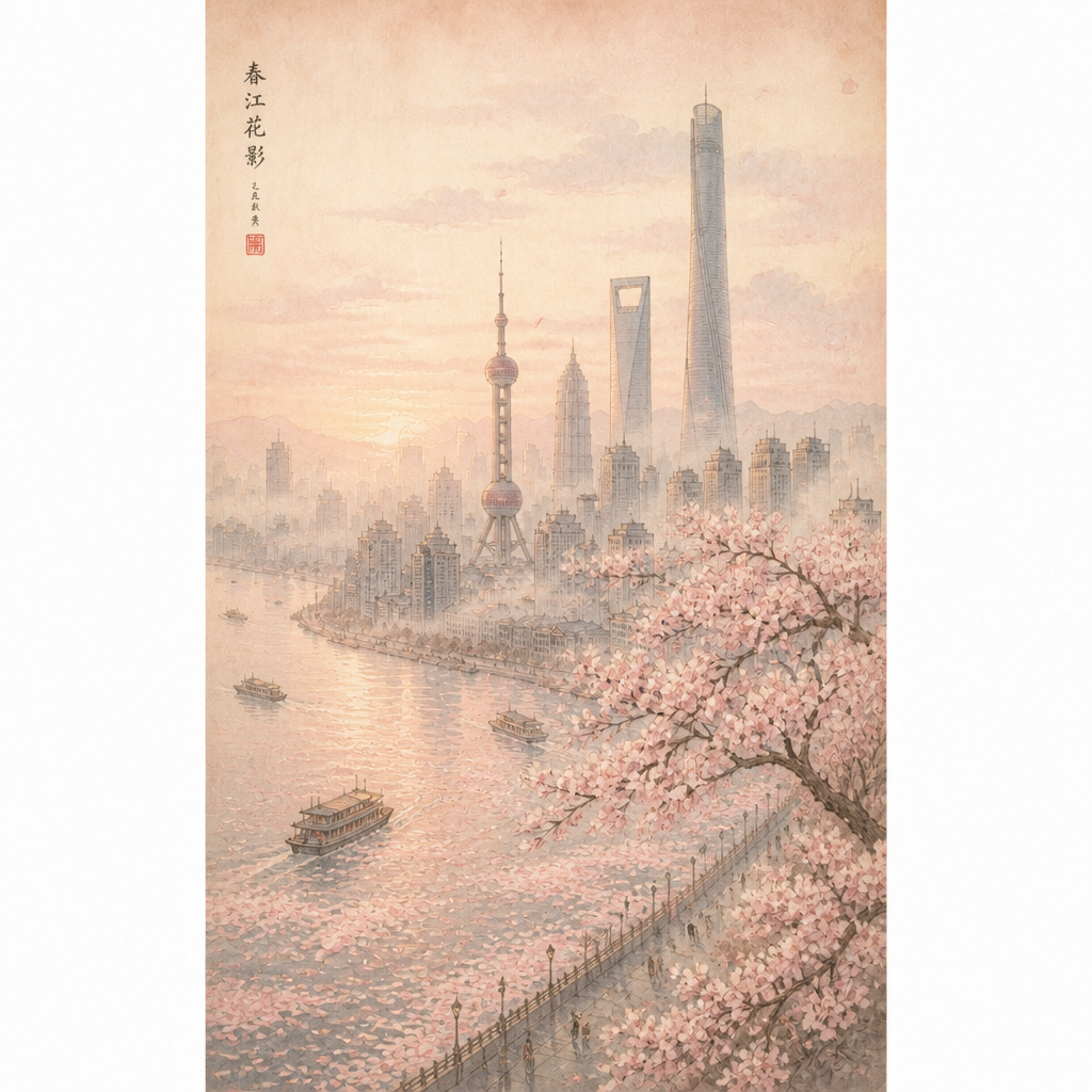 水墨のメガロポリス絵巻 のAI生成画像