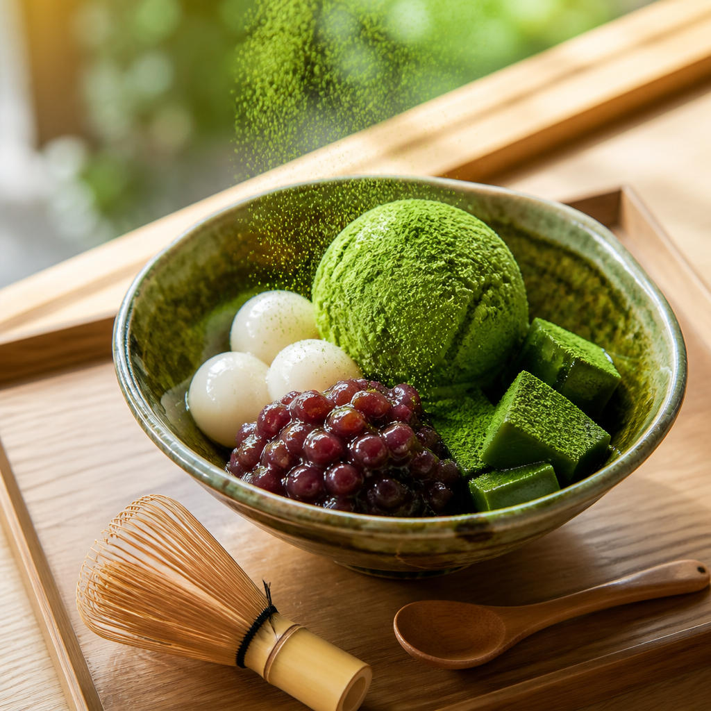 抹茶アイスの飛沫